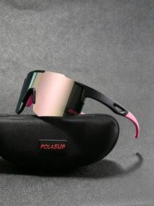 Men's Y2K Futuristic Oversized Frame Windproof Cycling Goggles Mountaineering Sports Iridescent Fashion Glasses - Black - View 3
