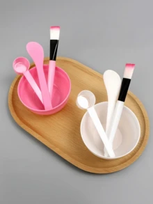 9pcs/Set (Includes 2 Mask Spoons, 2 Mask Bowls, 2 Mask Brushes, 2 Mask Sticks, 1 Spray Bottle) Mask Mixing Tool Kit, Mask Mixing Bowl Set, Bowl, Stick, Brush, Mask Mixing Bowl Set, DIY Mask Mixing Tool Kit, With Mask Bowl, Stick, Mask Brush And Premium Soft Mask Brush - Multicolor - View 4