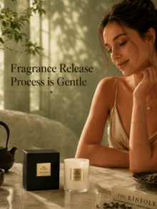 Giorgio Armani Armani Private Collection Scented Candle, Jade Dragon Tea Scent, Home Fragrance, Exquisite Decor, Luxury Fragrance, Elegant Details, Perfect For Gifting, Clean Burn, Coffee Table Decor, Study Ambience - Jade Dragon Tea Aroma - View 3