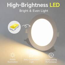 CANMEIJIA 1pc Modern Recessed Ceiling Light, Embedded Ceiling Light Spotlight, 6500K Cool White, Suitable For Bedroom, Kitchen, Living Room - Recessed Downlights - View 4