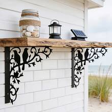2pcs Hummingbird Garden Metal Wall Shelves, Space-Saving, Wall-Mounted Installation (Drilling Required), Suitable For Outdoor Garden, Yard, Indoor Bedroom And Balcony Decorative And Practical Storage, Multi-Functional Storage Rack - 2pcs Hummingbird - View 3