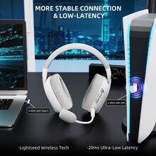 ATTACK SHARK L80PRO 無線電競耳機 Lightseed Tech 內建 + 可拆卸雙麥克風 輕量化耳機 三模連接 (2.4GHz USB C&A 接收器/藍牙/有線) 相容 PS4、PC、Switch、Win - 彩色 - 查看 5