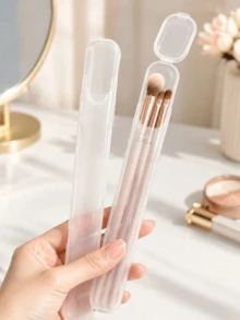 3/2/1pc Makeup Brush Storage Box, Portable Travel Independent Makeup Tool Organizer, Eyebrow Pencil & Eyeliner Storage, Desktop Decor Ornament, Suitable For Vanity Decoration, Bathroom Countertop, Desktop Storage - Multicolor - View 3