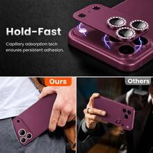 CASECOPS High Definition Camera Lens Tempered Glass Screen Protector, Compatible With IPhone 18 Pro Max/18 Pro, 9H Hardness, Matte Metal Texture, Ultra-Thin Glass, Rhinestone Decor, Scratch-Resistant Easy Installation, Anti-Glare, 3D Full Screen Coverage Camera Protection, Compatible With Phone Cases - Deep Cherry Red - View 7