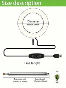 1pc USB Full Spectrum Plant Grow Light, Modern Round Disk Floor Lamp, Suitable For Large Potted Plants, Dimmable Multi-Spectrum Plant Light With Timer, Soil Insertion Design, Suitable For Succulents, Indoor Home, Office, Garden, Plant Decoration - Multicolor - View 11