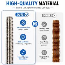 5PCS Stainless Steel Threaded Rod, 304 Grade All Thread Stud Bar M3 M4 M5 M6 M8, 250mm Fully Threaded Rod For DIY Hardware And Repair - Stainless Steel Threaded Rod - View 2