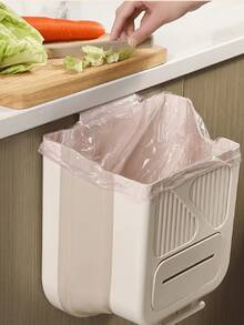 Folding Hanging Kitchen Waste Trash Can,Small Kitchen Compost Bin For Food Scraps, Wall-Mounted Trash Can For Cabinet Doors Toilets Bathrooms, Cars And Rvs - Multicolor - View 7