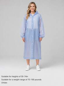 Adult Unisex Thickened EVA Reusable Raincoat With Hood And Drawstring, Long Style, Suitable For Outdoor Camping And Hiking - Multicolor - View 15