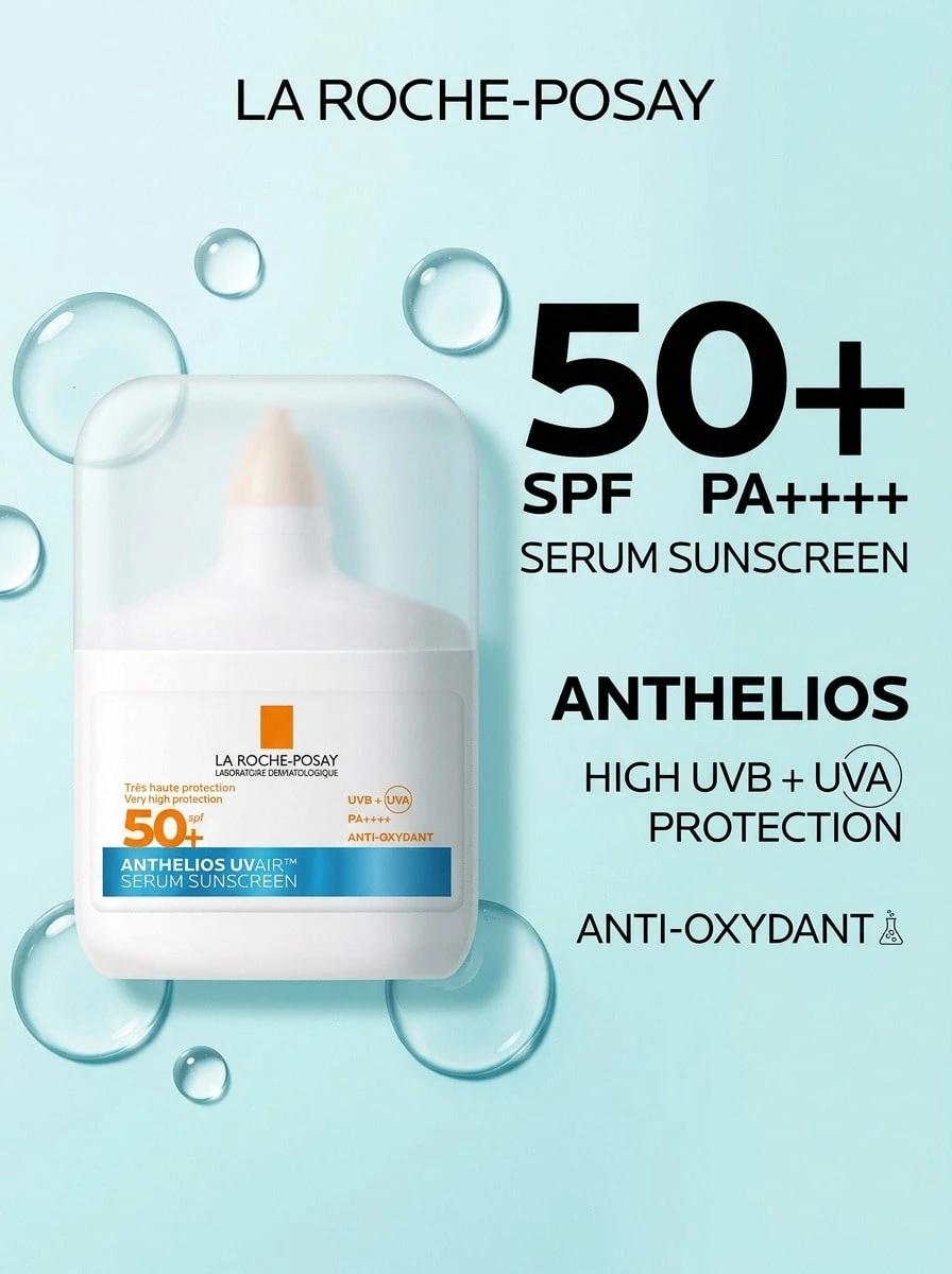 La Roche-Posay Anthelios UVAir Serum Sunscreen SPF50+ 50 Ml – Sunscreen, SPF 50+, For Sensitive Skin, Antioxidants, Suitable For Daily Morning Skincare Routine - Clear - View 1