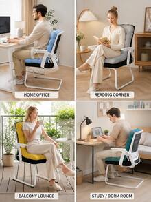 Bantal Kursi Belakang Penuh Berumbai Bahan Poliester Warna Polos, Bantalan Kursi Kantor Tebal dan Lembut dengan Tali Pengikat, Cocok untuk Kantor Rumah, Asrama, Ruang Baca, Penggunaan Sehari-hari Musim Gugur/Dingin, Liburan, Cyber Monday - beraneka warna - View 10