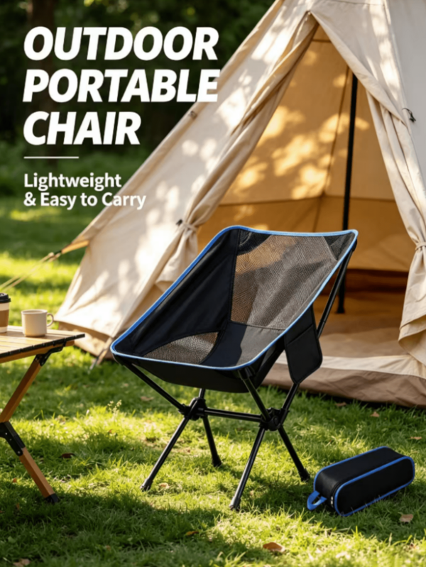 Portable Folding Chair, Park Home Camping Space Chair, Picnic Recliner, Leisure Party, Lightweight Storage Outdoor Equipment Chair, Breathable Mesh, Breathable Fabric, Oxford Cloth, Carbon Steel Material, Suitable For Outdoor Camping, Picnic Gathering, Queueing Leisure, Yard, Beach, Fishing