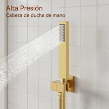 Mcmxtap Regaderas Para Baño Lluvia Sistemas De Ducha 10 pulgadas Moderna Ducha Cuadrada De Acero Inoxidable Monomando Para Regadera, Sistema de Regaderas Para Baño Dorado - Oro cepillado - Ver 5