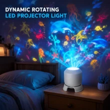 Đèn ngủ chiếu đại dương dùng nguồn USB, đèn chiếu dưới nước xoay 360°, đèn LED phòng ngủ yên tĩnh góc điều chỉnh được, phù hợp cho đêm chơi game tại nhà, tiệc và trang trí nhà ngày lễ, quà tặng lý tưởng cho bạn bè, người yêu, cha mẹ - trắng - Xem 10
