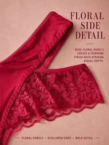 APRSEA 2pcs/Set Women's Black Floral Lace Sexy Panties, Random Color - Multicolor - View 4
