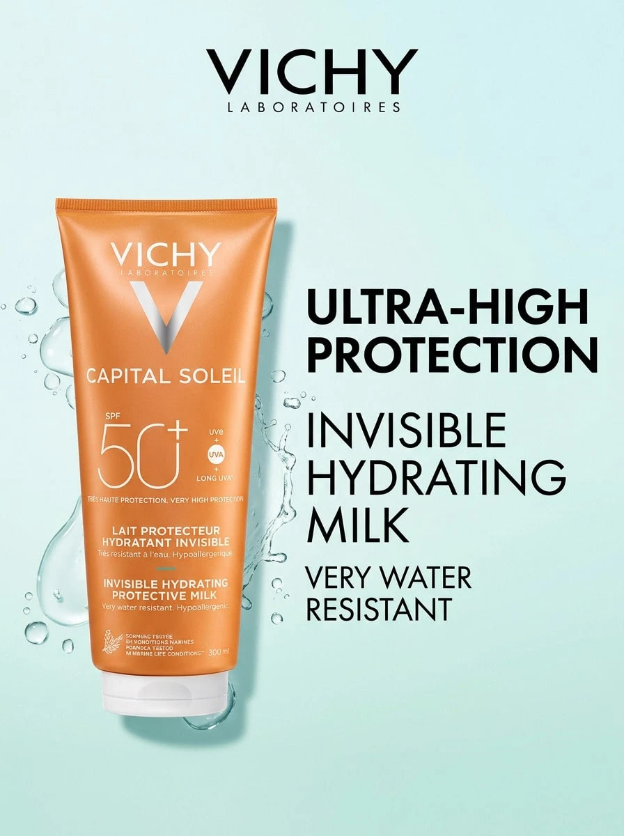 Capital Soleil Anti Sand Milk SPF50+ 300 Ml – Sunscreen, SPF 50+, For Sensitive Skin, Invisible, Vichy Volcanic Water, Suitable For Beach Vacation - Clear - View 1