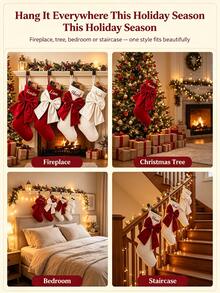 Personalized Christmas Stockings, Customizable Name, Luxury Soft Velvet Christmas Stockings With 3D Bow, Large Hanging Christmas Decoration, Suitable For Fireplace, Mantel And Christmas Tree, Perfect For Family, Couples And Pets Customized Holiday Gifts, Christmas Home Party Decoration, Letter Pattern - Multicolor - View 7