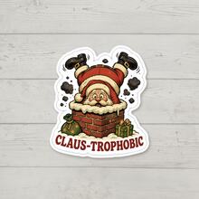 1 Buah Stiker Santa Terjebak "Claus-Trophobic", Stiker Vinyl Meme Natal Lucu, Kutipan Humor Liburan, Stiker Tahan Air untuk Laptop, Botol Minum, Mobil, Casing Ponsel - Beraneka warna - View 2