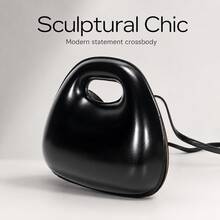 New INS Egg-Shaped Fashion Small Round Bag, Shoulder Handbag, Crossbody Bag, Creative Bag For Women And Students - Black - View 11