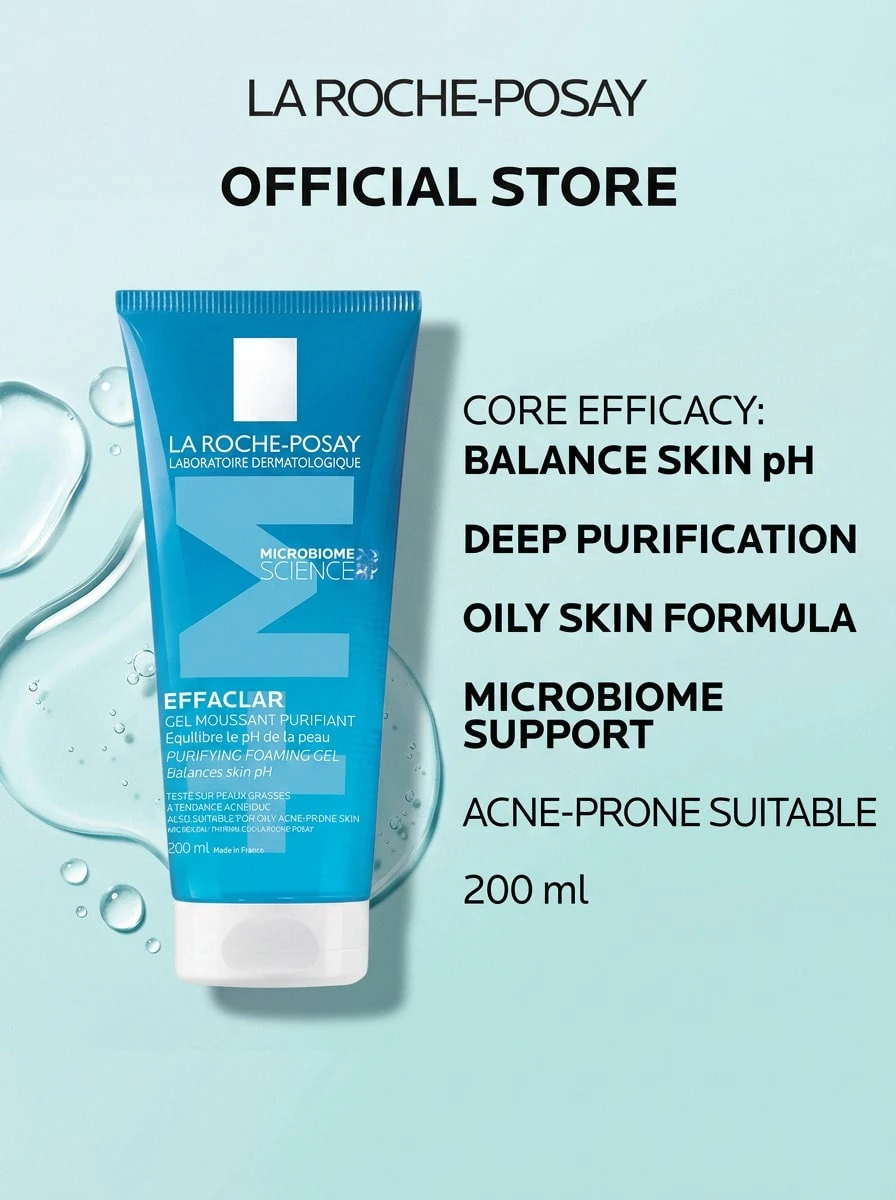 La Roche-Posay Effaclar Purifying Foaming Gel Cleanser For Oily, Blemish-Prone Skin 200ml – Cleanser, Oil Control, For Oily Skin, Thermal Spring Water, Suitable For Daily Skincare Routine - Clear - View 1