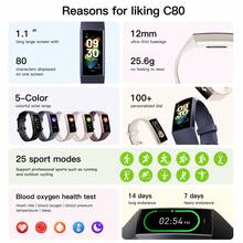 GAWSUG Smart Watch, 1.1" AMOLED Always-On Display With Body Temperature & Blood Pressure Monitor, For Fitness Workout & Daily Life, For Men Women, IP68 Waterproof Activity Tracker Compatible With Android IOS, Message Reminder Perfect Family Gift - Multicolor - View 2