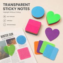 20pcs Colorful Transparent Sticky Notes, Waterproof Writable Self-Adhesive Memo Pads, Reusable Page Markers Bookmarks For Reading, Study, Note-Taking, School And Office Supplies - one-size - View 8