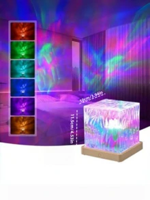 USB Plug-In Dynamic Light Effect Night Light, Cylindrical Water Ripple Design, Rotatable Light, 3 Colors & 16 Colors Optional, Atmosphere Projection Lamp, Suitable For Birthday Photography, Outdoor Camping, Bedroom, Hallway, Living Room Home Decor - Cylindrical Water Ripples - View 11