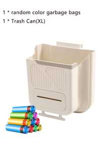 Folding Hanging Kitchen Waste Trash Can,Small Kitchen Compost Bin For Food Scraps, Wall-Mounted Trash Can For Cabinet Doors Toilets Bathrooms, Cars And Rvs - Multicolor - View 14