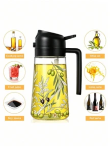 1pc Portable Olive Oil Spray & Pour Bottle, 2-In-1 Automatic Flip Lid Oil Bottle With Kitchen Sprayer, Plastic Oil Bottle For Cooking, Grilling, Air Fryer, Baking, Salad - View 5