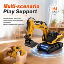 Small Realistic Remote Control Mini Alloy Excavator, 1:64 Mini Alloy Remote Control Excavator, 2.4G APP Controllable Children's Desktop Engineering Vehicle Remote Control Toy, Rechargeable Realistic Excavator Model Children's Desktop Interactive Engineering Toy Car, Portable, Suitable For Boys And Girls Remote Control Toy Car, Ideal Game Gift Toy For Kids. Boys Toys Remote Control Car Toy Car - Multicolor - View 2
