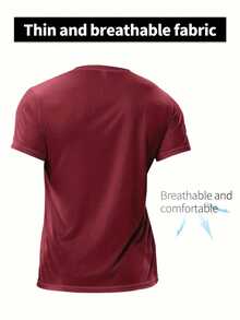 2pcs Men's Solid Color Crew Neck Short Sleeve T-Shirts, Casual Fashion Home Wear For Spring, Summer, Autumn, Suitable For Casual Wear, Daily Activities, Fitness - Multicolor - View 3