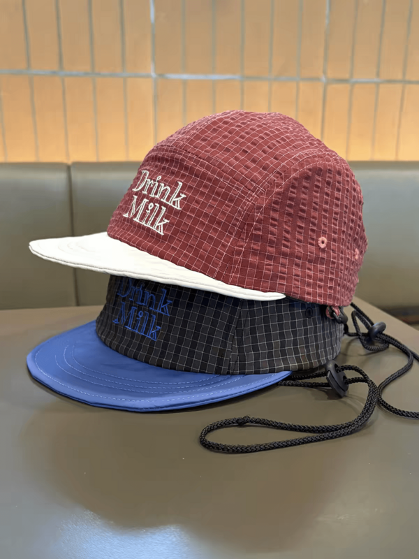 1pc Street Style Plaid Baseball Cap Unisex Flat Brim Hat Spring/Summer Outdoor Camping Breathable Quick-Dry Baseball Cap