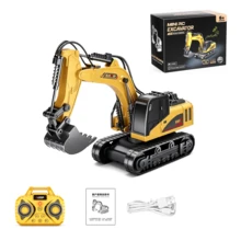 Small Realistic Remote Control Mini Alloy Excavator, 1:64 Mini Alloy Remote Control Excavator, 2.4G APP Controllable Children's Desktop Engineering Vehicle Remote Control Toy, Rechargeable Realistic Excavator Model Children's Desktop Interactive Engineering Toy Car, Portable, Suitable For Boys And Girls Remote Control Toy Car, Ideal Game Gift Toy For Kids. Boys Toys Remote Control Car Toy Car - Multicolor - View 4