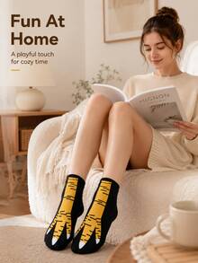 Novel Chicken Leg Socks With Fun Animal Paw Print 3D Printed Socks. A Great Choice For Funny Gifts And Gift Exchange, Especially For Holiday Parties And Oddity Socks Day. One Size Fits All, Unisex. - Multicolor - View 6