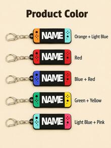 Customized Game Console Name Keychain, Personalized Letter Key Chain, Gamer Style Bag Charm, Customized Keychain, Customizable Name Gamer Gift - Multicolor - View 9