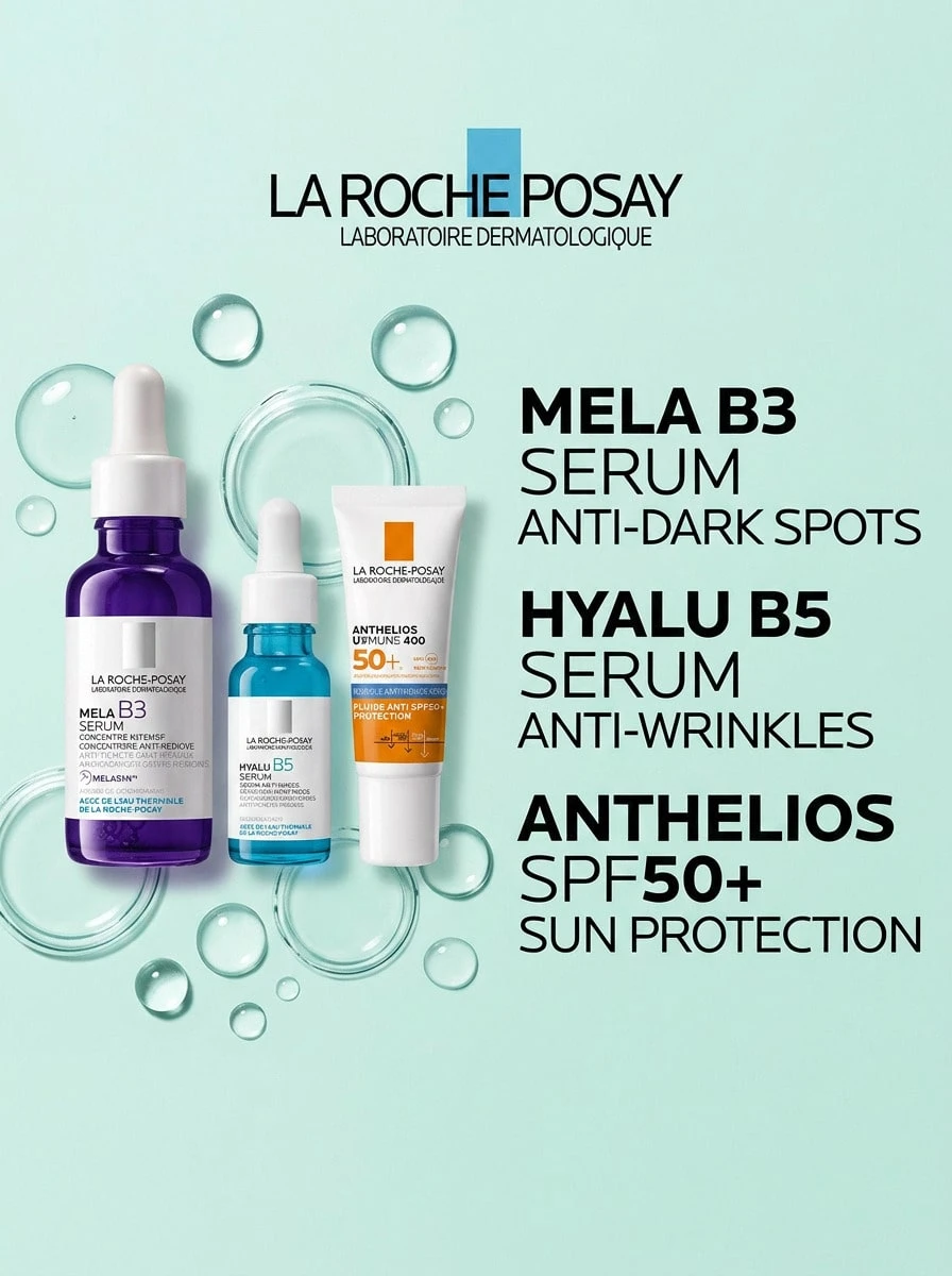 La Roche-Posay طقم هدايا العناية بالبشرة ميلا B3 - أبيض - مشاهدة 1