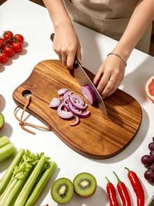 Rosewood Cutting Board, High-Quality Wooden Cutting Board, Cutting Board With Hanging Rope, Chopping Board, Hanging Cutting Board, Cutting Board With Groove For Drainage, Convenient For Daily Use, Suitable For Preparing Fruits, Vegetables, Fish And Meat, Perfect For Restaurant, Picnic, Backyard, Holiday Party And Other Occasions, Kitchen Accessories, Kitchen Supplies, Kitchen Tools, Holiday Gift, Cutting Board, Chopping Board, High-End Texture Suitable For Gifting - View 5