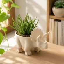1PC Cute 3D Printed Dinosaur Flowerpot Decoration Desktop Decor Mini Flower Pot Potted Plant Plant Planting Container Balcony - A - View 6