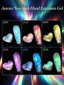LILY'CUTE 5 Pcs Aurora Gel Ekstensi Tangan Anti Lengket, 7ml Gel Kuku Keras Ukiran 3D, Gel Kuku Padat Multifungsi untuk Ekstensi Kuku, Pembentukan Bunga & Tempelan Rhinestone, Perlengkapan Manikur Rumahan & Salon - MultiWarna - View 5