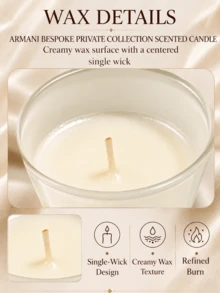 Giorgio Armani Armani 高定私藏香氛蠟燭，阿拉伯玫瑰，居家香氛，精緻裝飾，奢華香氛，細節優雅，適合送禮，精煉燃燒，化妝台裝飾，浴室氛圍 - 阿拉伯玫瑰 - 查看 7