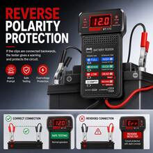 10-In-1 Smart Car Battery Tester, Home/Repair Shop Universal, One-Click Diagnosis Of Battery Life, Capacity, Fault Detection, Data Display, Fits Multiple Vehicle Models - Black - View 6