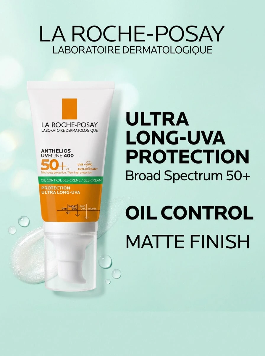 La Roche-Posay Anthelios Oil Control SPF 50+ Gel-Cream 50ml – Sunscreen, SPF 50+, For Oily Skin, UVMune 400, Suitable For Daily Face Care - Clear - View 1