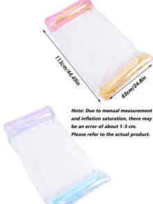 1pc Star Sequin Inflatable Double Tube Floating Bed, Made Of PVC With Middle Net, Portable And Collapsible, Suitable For Summer Travel, Pool Party, Sisterhood Gathering, Inflator Pump Sold Separately - Glitter Starry Sky - View 11