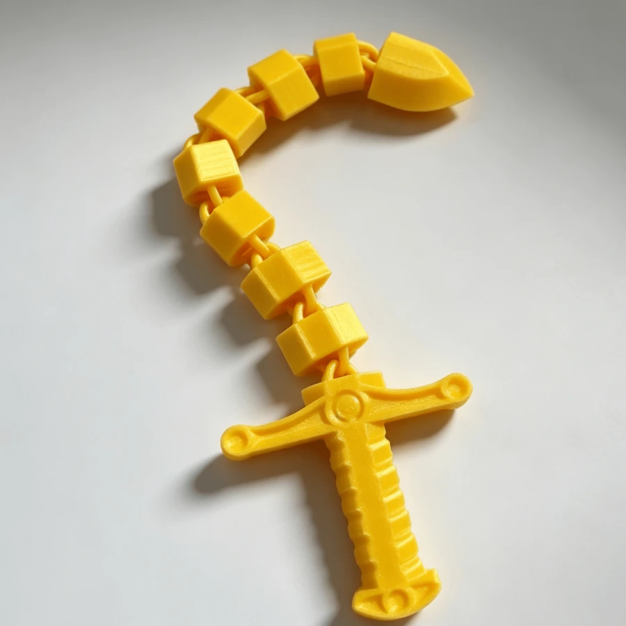 Transformable Sword Toy, 3D Printed Full Articulation, Creative Gag Gift, Stress Relief - Gold - View 1