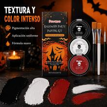 DOWMOO Set De Maquillaje Facial Para Halloween, Colores Vibrantes Para Maquillaje De Fiesta, Variedad De Tonos Para Crear Diseños Creativos, Apto Para Uso En Fiestas Y Eventos Temáticos - Multicolor - Ver 2