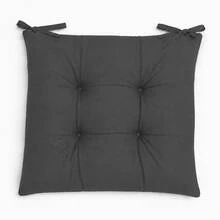 Set Of 6 Puffy Soft Square Chair Cushions – 40x40 Cm İN DER TURKEI - Dark Grey - View 5