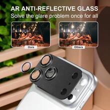 CASECOPS 1件相機鏡頭螢幕保護貼，相容 iPhone 17 Pro Max/17 Pro，黑色，不易碎，強吸附，適用於手機殼，金屬強化玻璃後置相機螢幕保護貼 - 黑色 - 查看 5