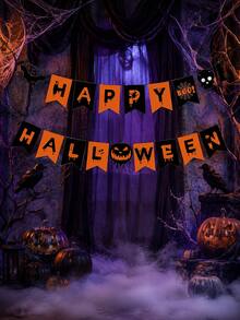1 Set Halloween Bat Banner Garland Theme Party Banner Birthday Banner Baby Shower Decoration Props - Multicolor - View 5