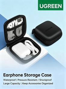 UGREEN LP128 Portable Storage Case For Cables, Chargers, USB Drives, Card Readers, And Memory Cards, Compact Travel Bluetooth Earphone Bag, Digital Organizer Bag - Black - View 1