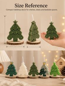Christmas Tree Shaped Scented Candle, Holiday Christmas Decor Fragrant Candle, Cute Tree-Shaped Candle Ornament, Suitable For Holiday Table, Home Bedroom, Bookshelf Decoration, Creative Christmas Gift - Multi-color - View 10