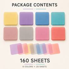 20pcs Colorful Transparent Sticky Notes, Waterproof Writable Self-Adhesive Memo Pads, Reusable Page Markers Bookmarks For Reading, Study, Note-Taking, School And Office Supplies - one-size - View 6